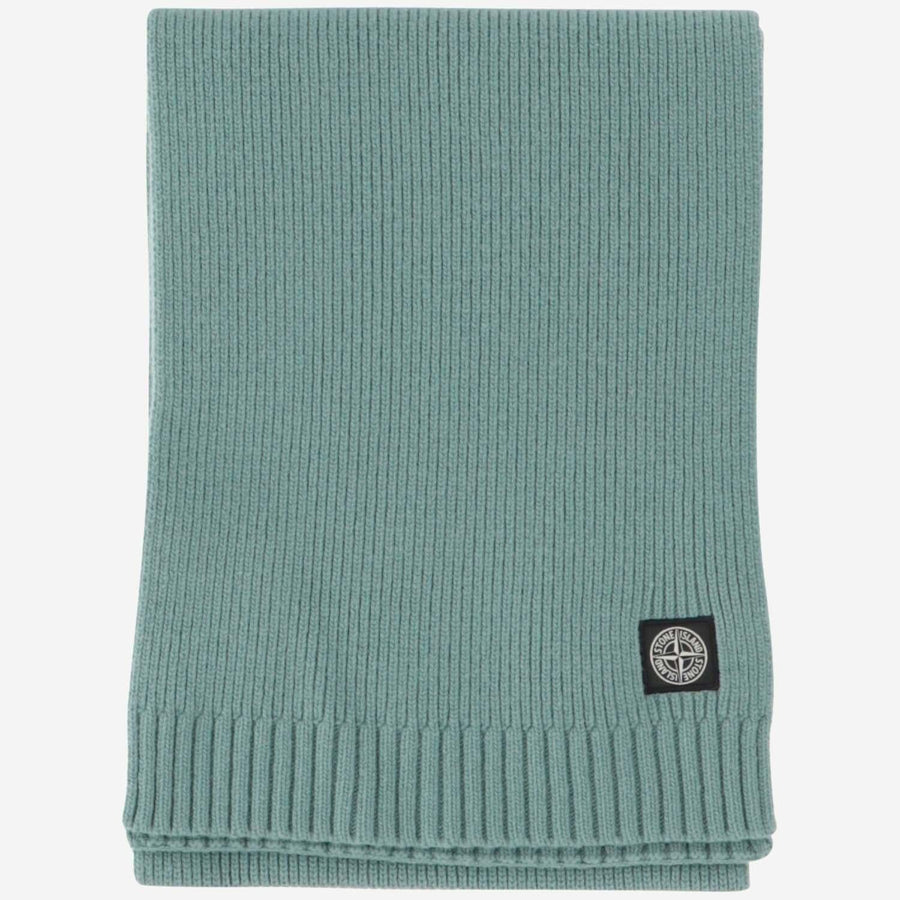 Logo Wool Blend Scarf Sage