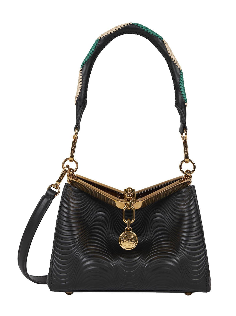 Tote Etro Vela Small Black Calf Leather Handbags