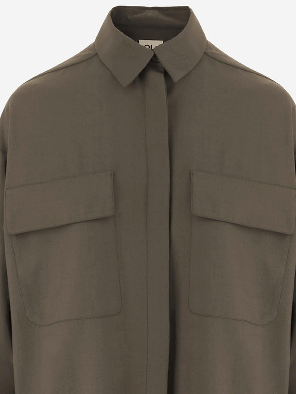 Shirt Gladys Wool Blend Beige Virgin