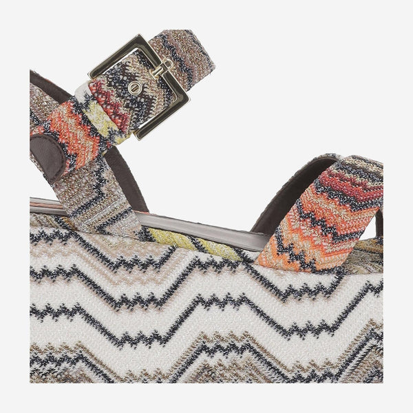 Platform Sandals Viscose Blend Multicolour