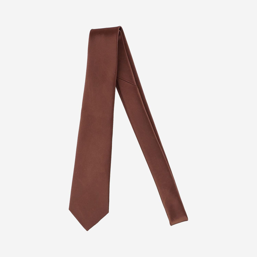 Tie Silk Satin Brown Ties & Bow