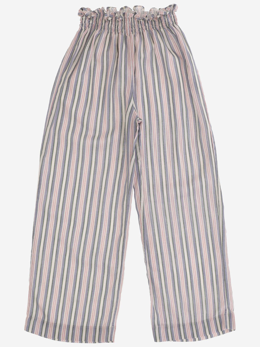 Trousers Striped Pattern Linen
