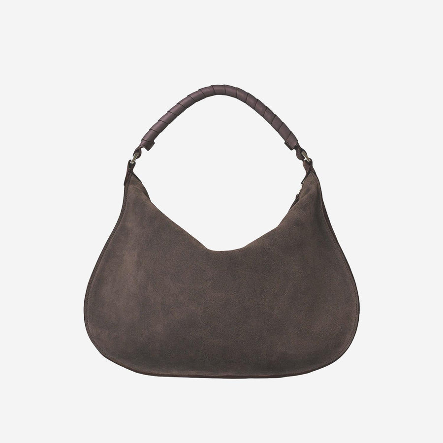 Suede Shoulder Bag Brown Leather