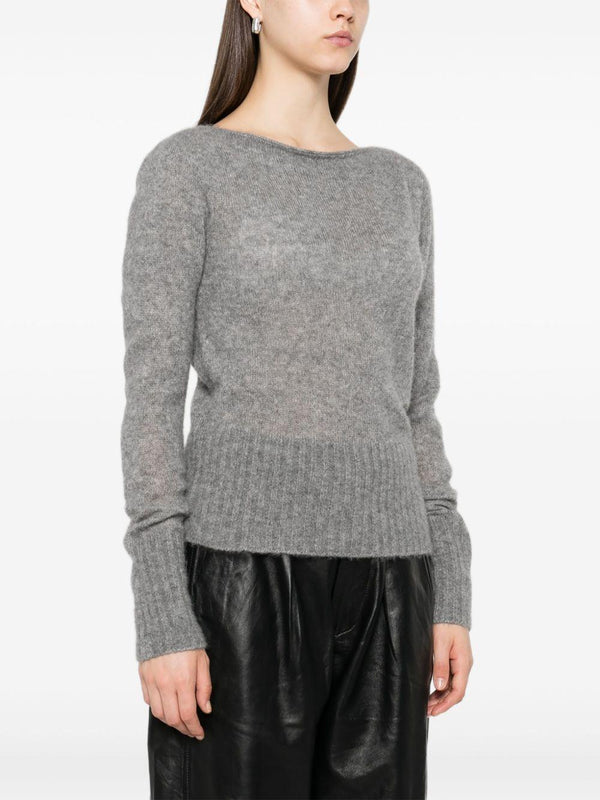 Tom Ford Boat Neck Sweater Grey Cashmere