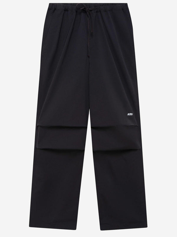 Nylon Pants With Logo Black Polyester Trousers