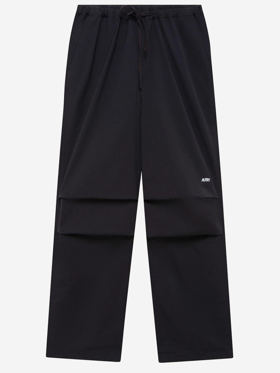 Nylon Pants With Logo Black Polyester Trousers