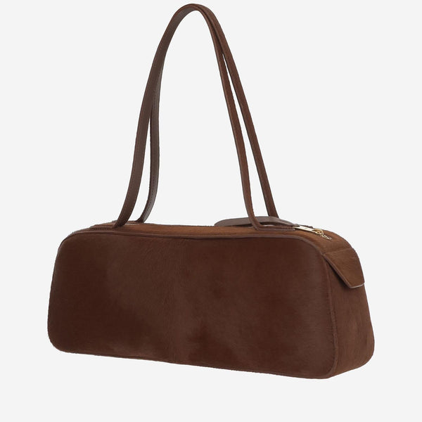 Simona Leather Shoulder Bag Brown Calfskin Satchels & Cross Body