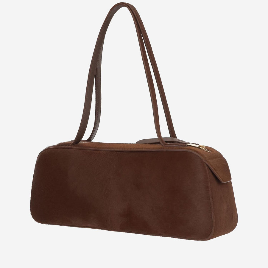 Simona Leather Shoulder Bag Brown Calfskin Satchels & Cross Body