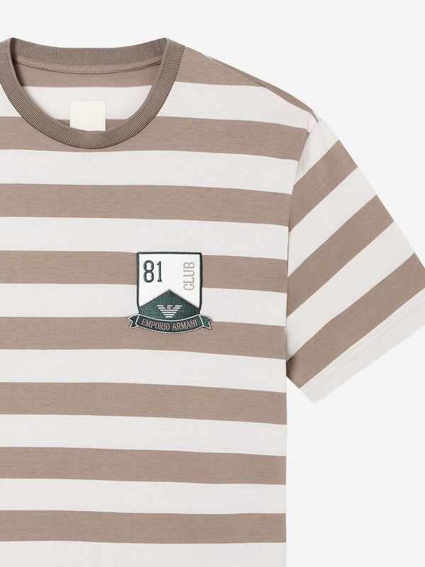T-Shirt Striped Cotton Beige (main And Rib) T-shirts