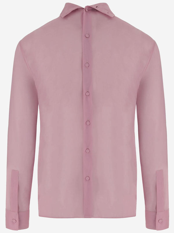 Stretch Silk Chiffon Shirt Pink
