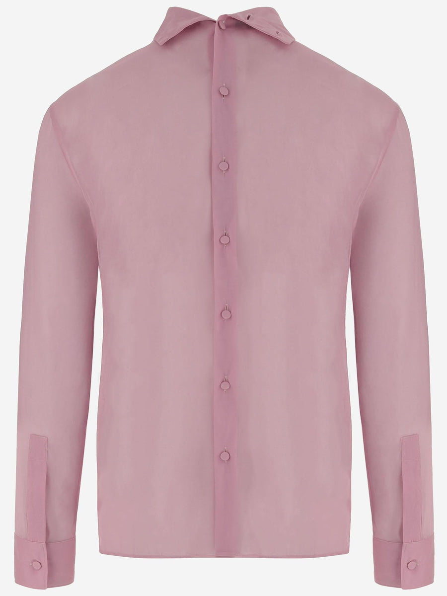 Stretch Silk Chiffon Shirt Pink