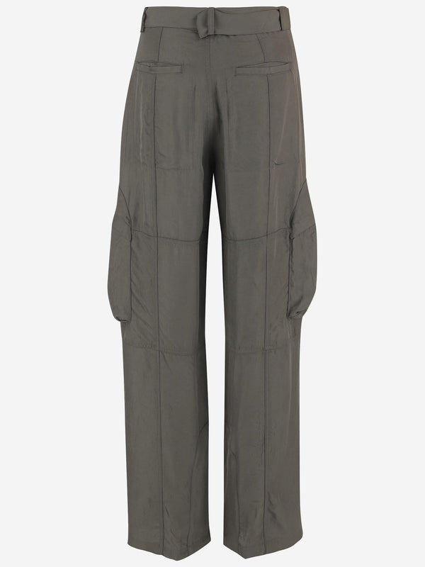 Pants Multipocket Acetate Khaki Trousers