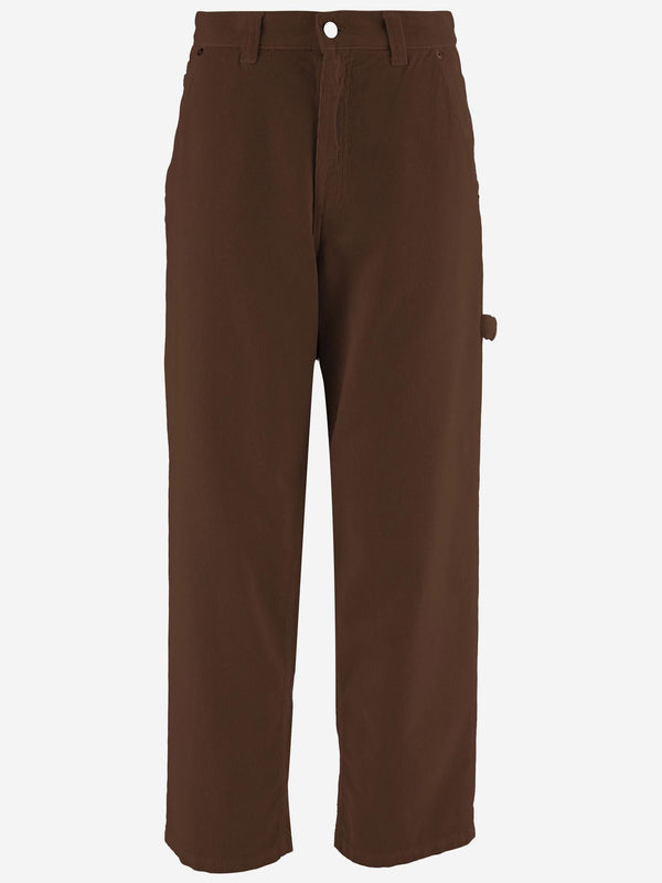 Pants Ribbed Cotton Velvet Brown Trousers