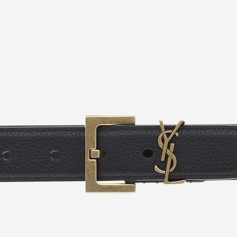 Belt Cassandre Leather Black Calfskin