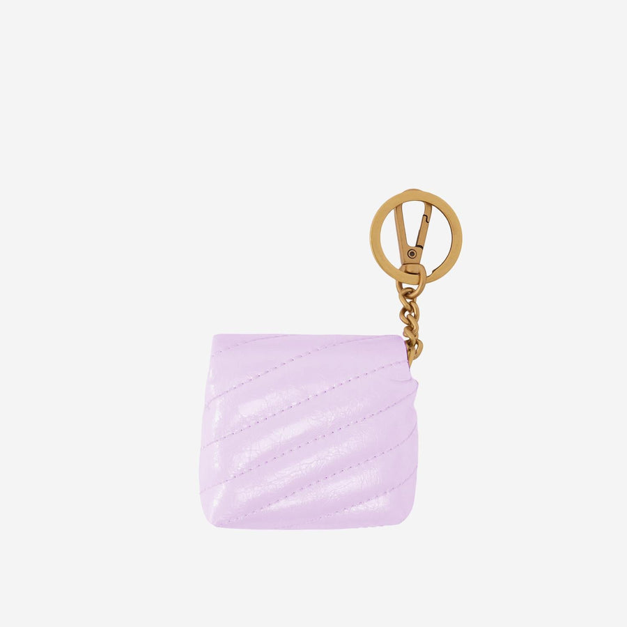 Glossy Leather Airpods Love Bag Puff Case Light Pink Calfskin Accessory