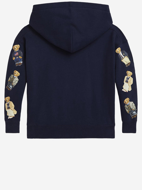 Cotton-Blend Hooded Sweatshirt With Logo Navy Hoods & Sweatshirts