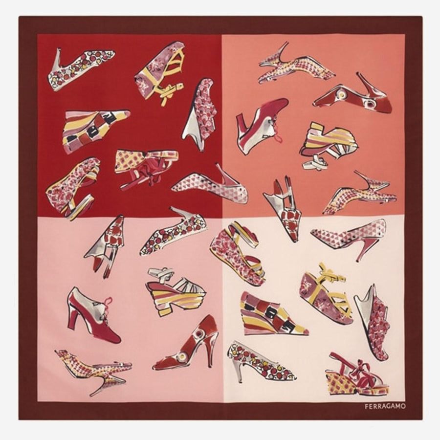 Silk Scarf With Genio Print Red