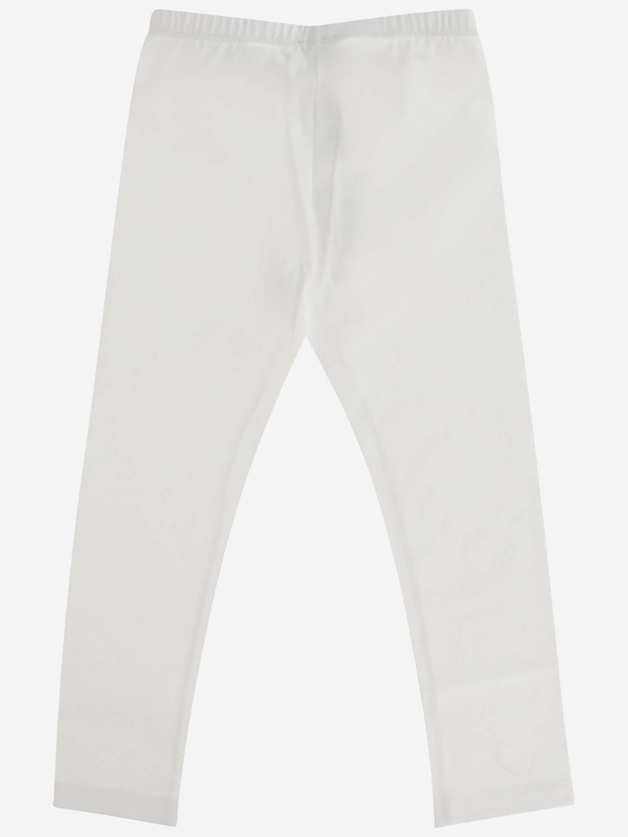 Girls Capri Leggings White Cotton Trousers
