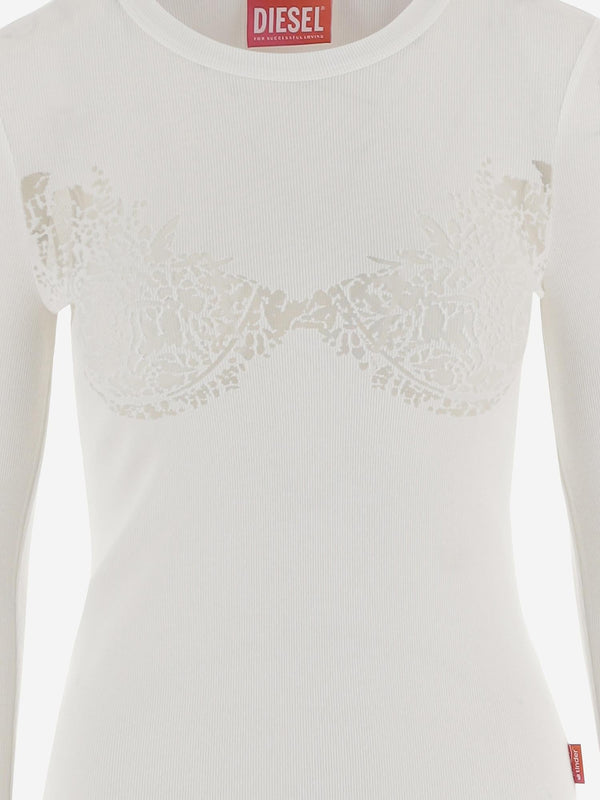 Sweater Sheer Pattern White Cotton