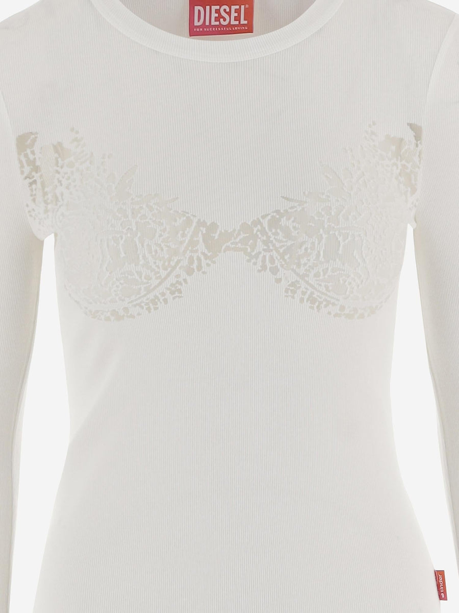 Sweater Sheer Pattern White Cotton