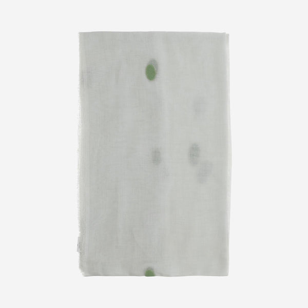 Silk-Blend Polka Dot Scarf White, Green Modal; Silk; Wool