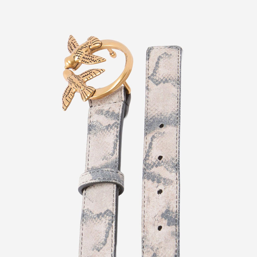 Leather Belt Animal Print Multicolour