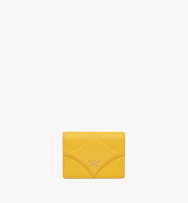 Spanish Calfskin Diamond Snap Wallet - Yellow