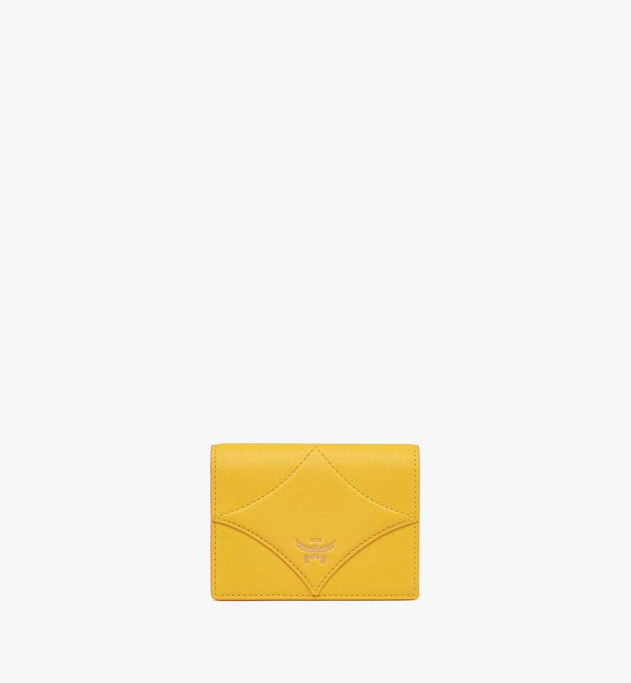 Spanish Calfskin Diamond Snap Wallet - Yellow