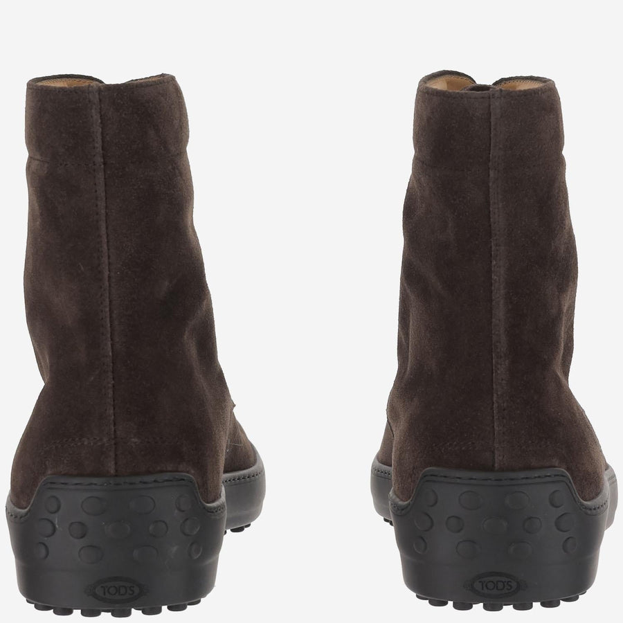 Ankle Boots Suede Dark Brown Calfskin