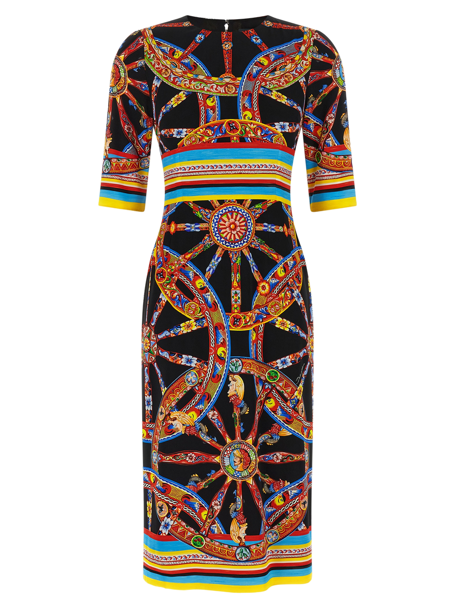 Dolce & Gabbana 92% silk dress in black