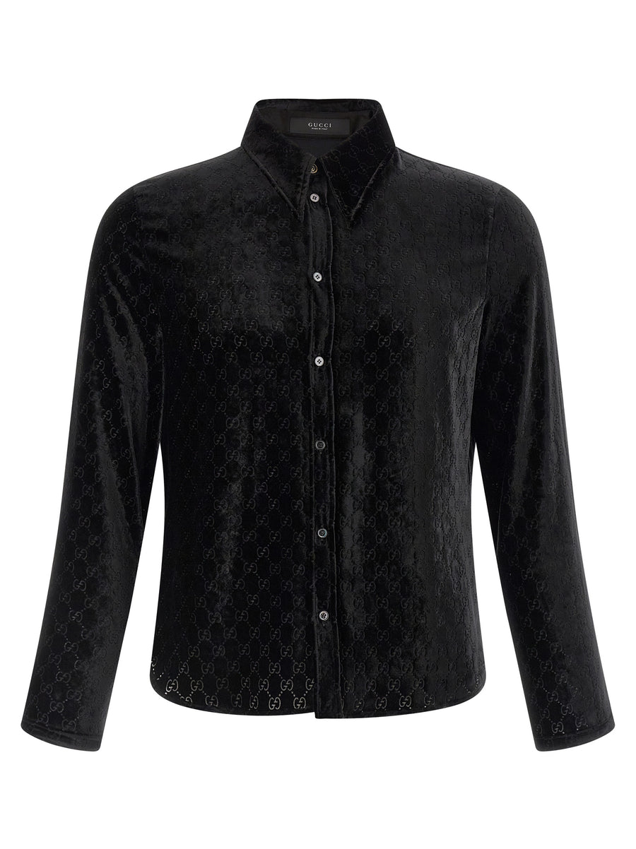Gucci 72% viscose shirt in black