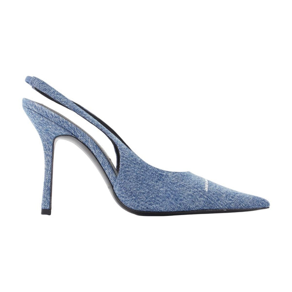 Buffy 105mm Sling Back Pumps - Alexander Wang Denim Blue Shoes /