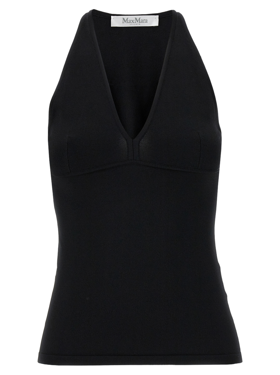 Max Mara 75% viscose tank top in black