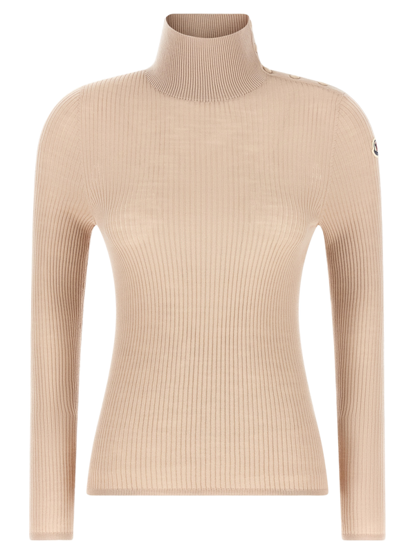 Moncler 100% Virgin Wool turtleneck in beige