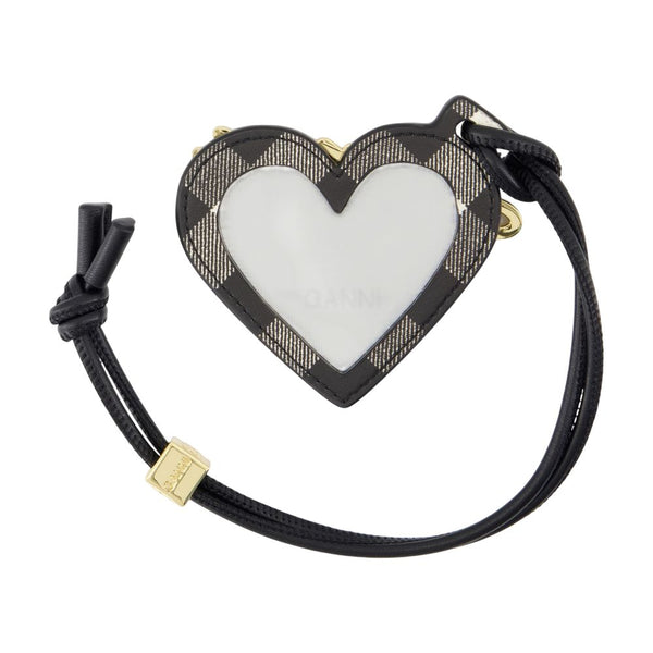 Ganni Calfskin key case in black