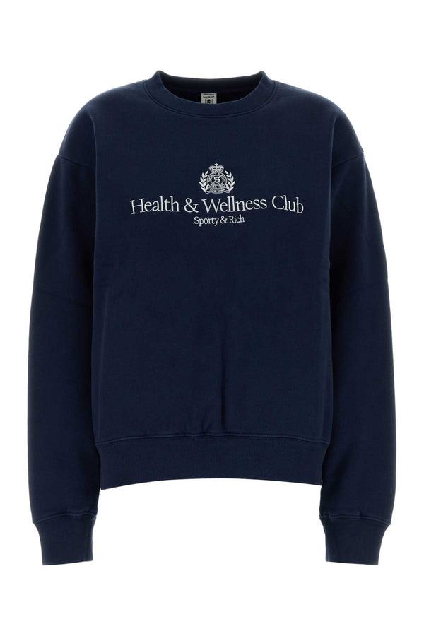 Navy Blue Cotton Sweatshirt Lightnavywhite Exterior: Felpe
