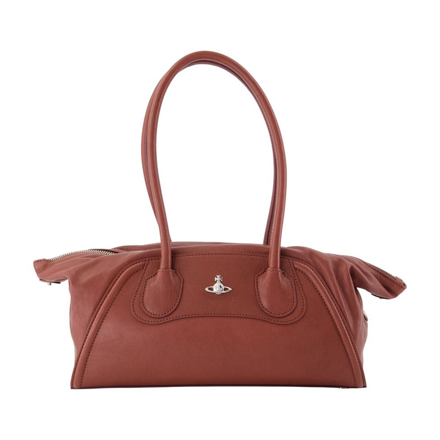 Shirley Small Handbag - Vivienne Westwood Leather Brown Calfskin Bags / Handbags-purses