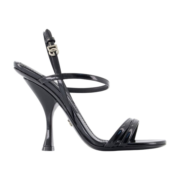 Dolce&Gabbana calfskin heel sandal in black