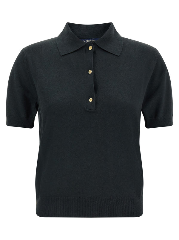 Black Cotton Polo Shirt