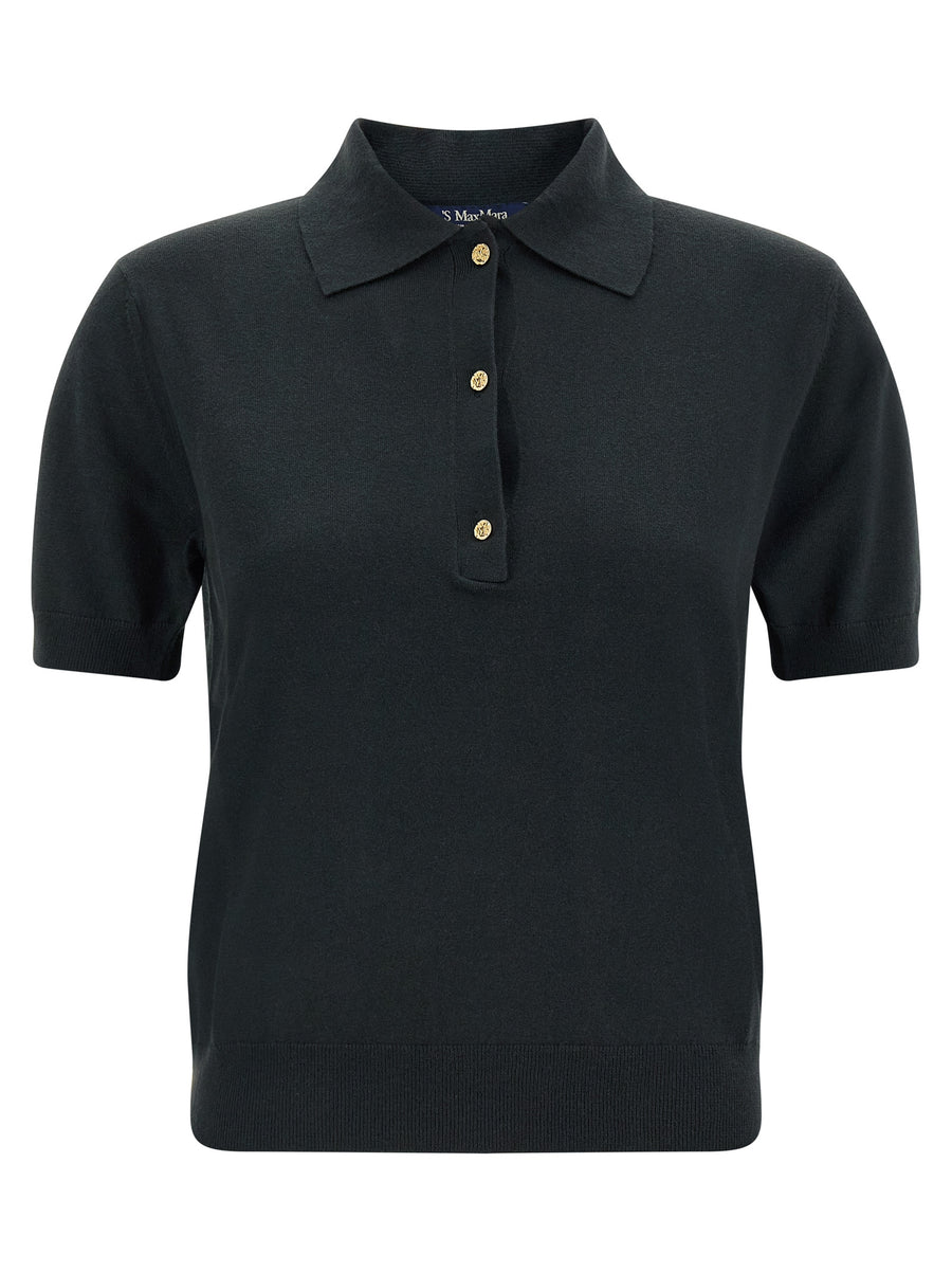 Black Cotton Polo Shirt