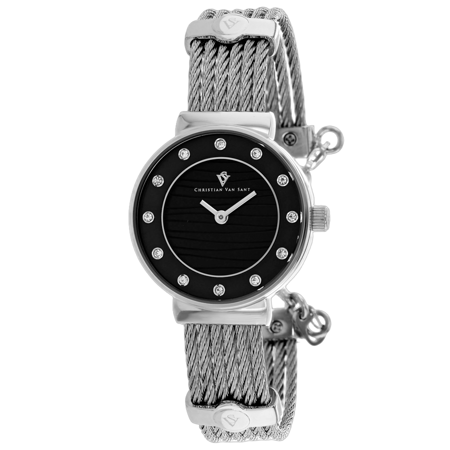Christian Van Sant Stainless steel case watch in black