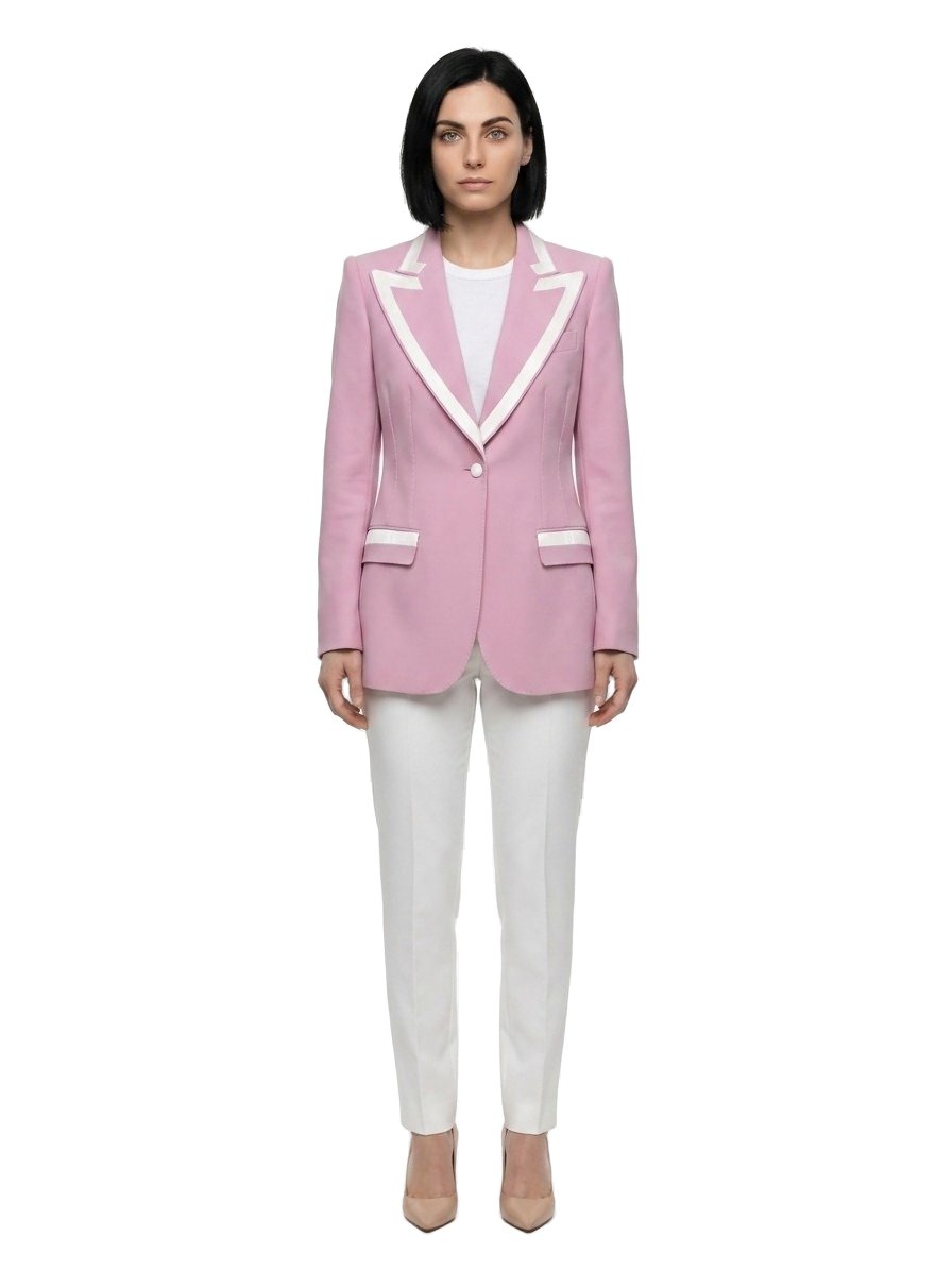 Pink Elastane Blazer Clothing