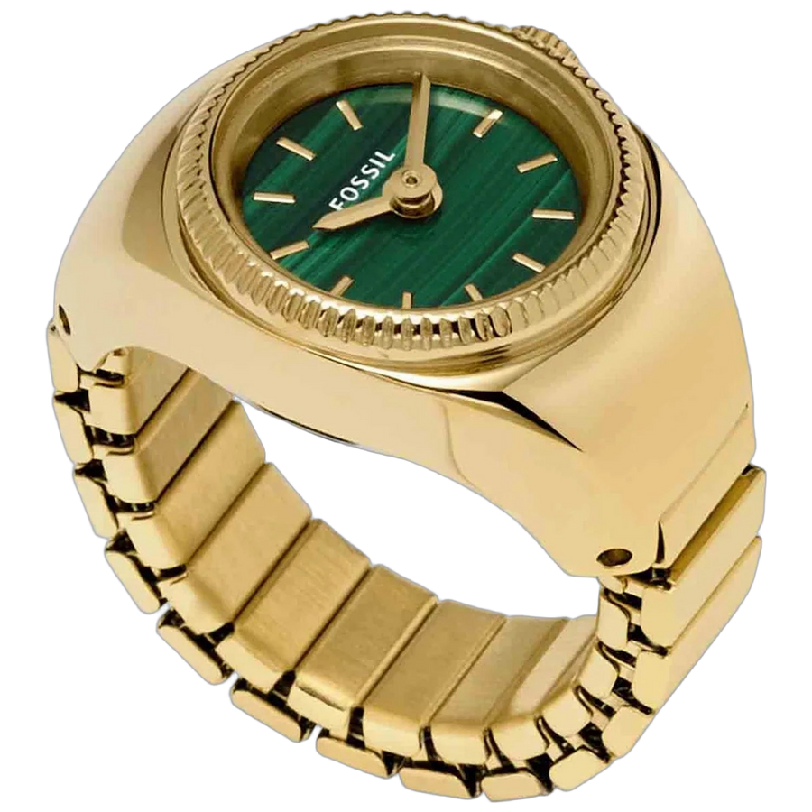 Fossil watch ring in gold