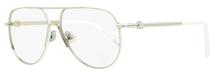 Moncler Pilot Eyeglasses Ml5202 016 Palladium-Ivory 56mm Palladium/ivory Metal/plastic(acetate)