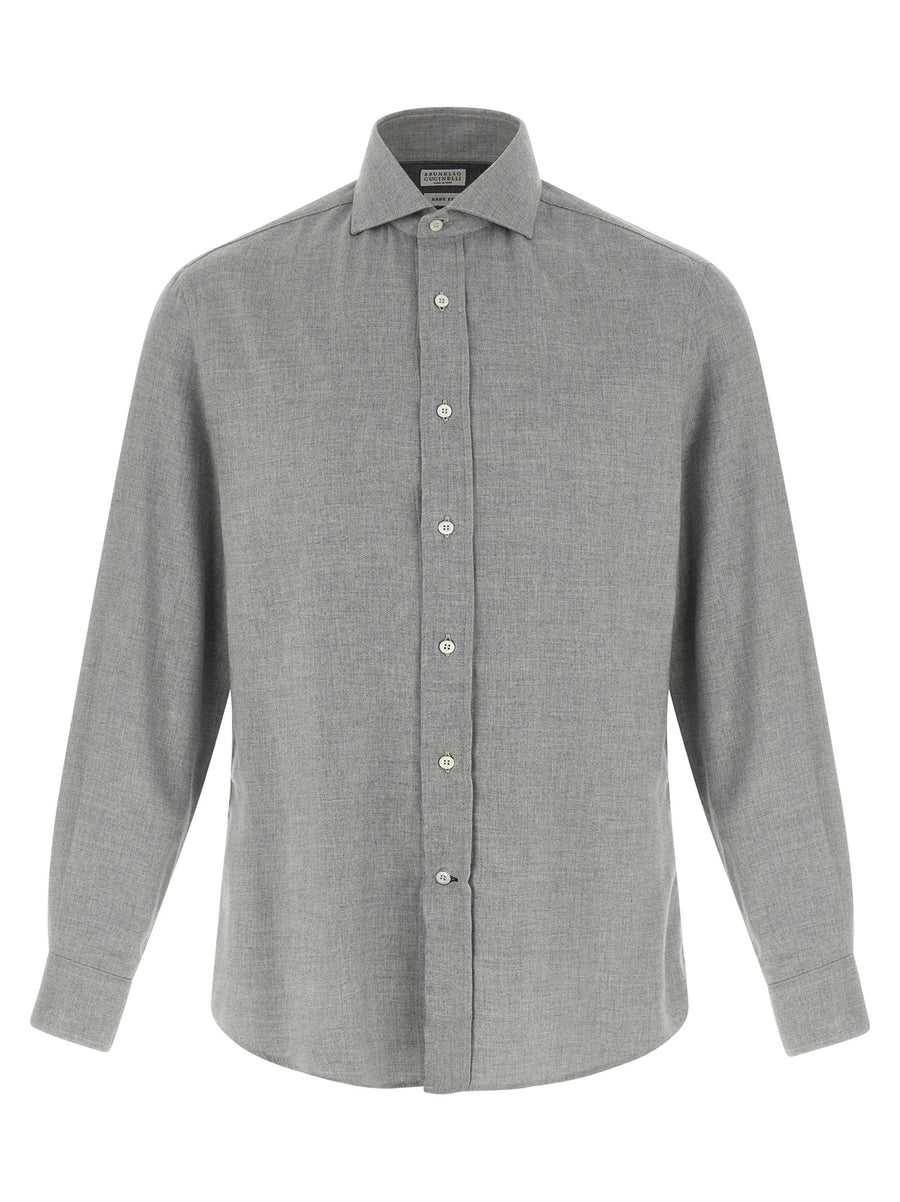 Brunello Cucinelli 59% cotton shirt in gray