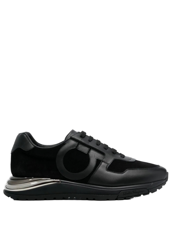 Ferragamo Suede sneaker in black