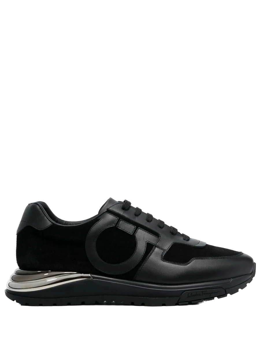 Ferragamo Suede sneaker in black