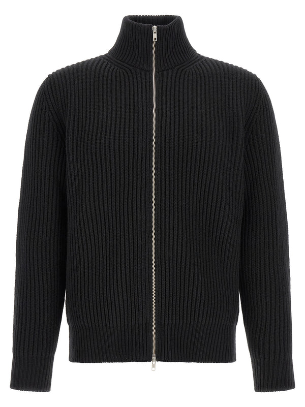 MM6 Maison Margiela 80% wool cardigan in black
