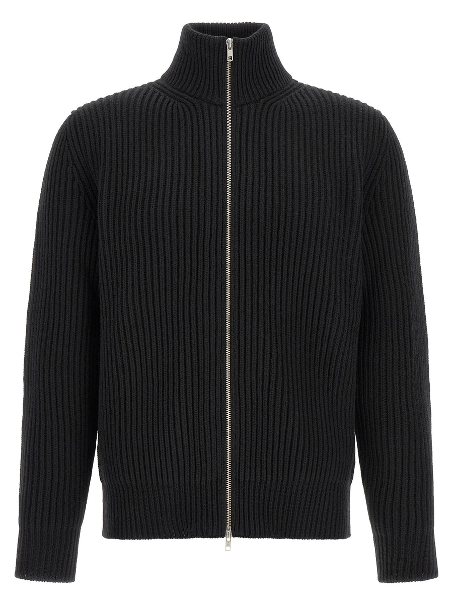 MM6 Maison Margiela 80% wool cardigan in black