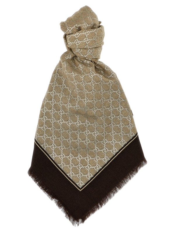 Gucci 100% wool scarf in beige